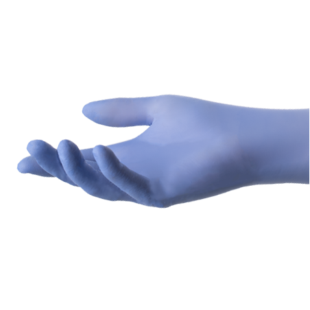 Нестерилни нитрилни ръкавици, Smart Line, дължина 24.5 см, син цвят, 100 броя в кутия